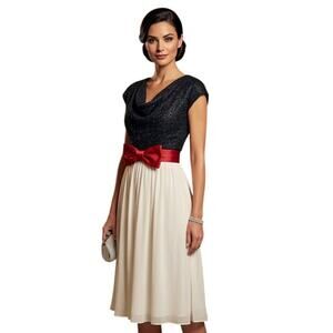 Vintage 70s Vicky Vaughn Dress 7 Junior Prom Bow Cocktail Party Eveningwear USA